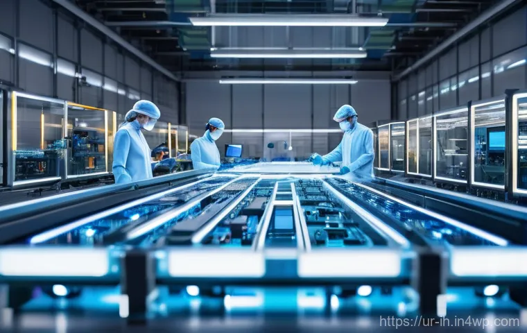 비전 프로젝트에서의 시스템 통합 방법 - **Prompt:** A detailed, high-angle shot of a futuristic automated factory floor. Robotic arms, sleek...