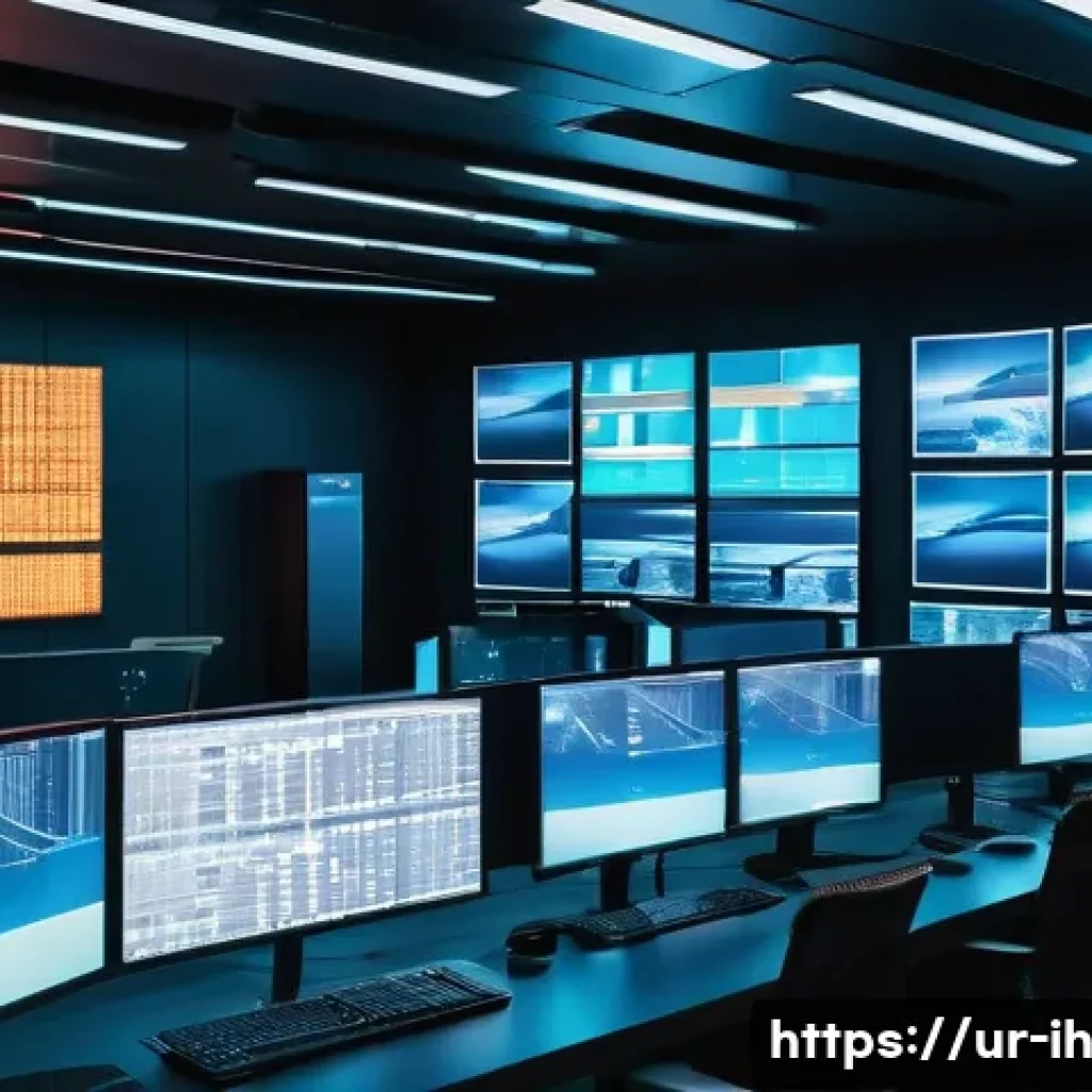 영상 처리와 분석의 기초 개념 - A detailed, futuristic security control room in a Pakistani urban setting, showcasing multiple high-...